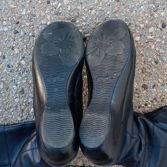 Dansko Darla Tall Black Leather Knee High Boots Womens - Picture 9 of 10